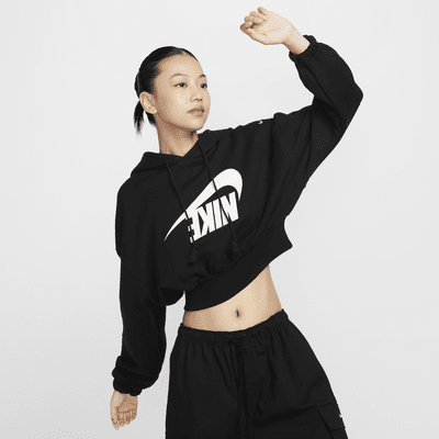 Nike Sportswear Women's Oversized Cropped French Terry Pullover Hoodie.  Nike JP